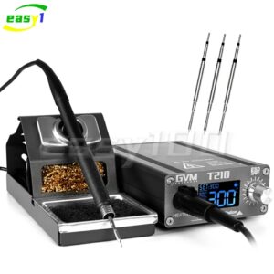 Estación de soldadura de temperatura constante para reparación profesional de teléfonos móviles, calentamiento rápido, estaño de fusión, GVM T210, Sueño automático, 2S
