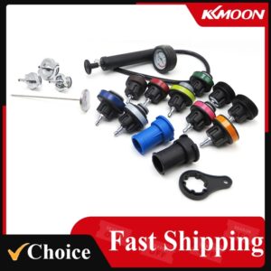 Kit de manómetro de reparación de automóviles, 18 piezas, manómetro, barómetros, Detector de fugas de radiador, probador de sistema de refrigeración de coche