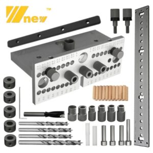 Kit de plantilla de espiga para carpintería, guía de perforación ajustable, localizador de espiga, conexión de muebles, 3 en 1, 2 en 1