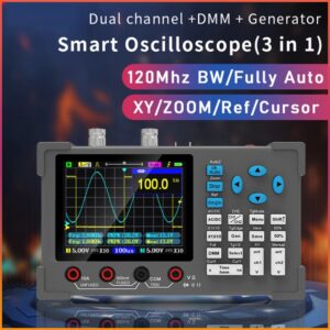 Osciloscopio Digital 3 en 1, multímetro, generador de señal, doble canal, 120Mhz, ancho de banda, 250MSA/s, frecuencia de muestreo, osciloscopio de mano