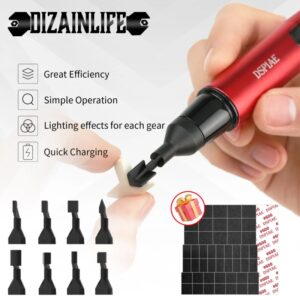 DSPIAE-lijadora recíproca de ES-A, bolígrafo eléctrico de molienda con carga USB, modelo de plástico, cabezales de lijado, papel de lija, herramientas de artesanía militar