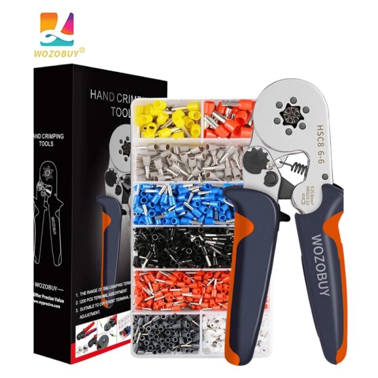 Herramienta de crimpado de férula Hexagonal, herramienta de prensado de férula de alambre HSC8 6-6/6-4, crimpadora de trinquete autoajustable para AWG23-10, 0,25-6,0mm ²