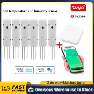 Tuya Zigbee-probador inteligente de temperatura y humedad del suelo, dispositivo inalámbrico IP67 en tiempo Real con aplicación de teléfono móvil para plantación de tierras de cultivo de jardín
