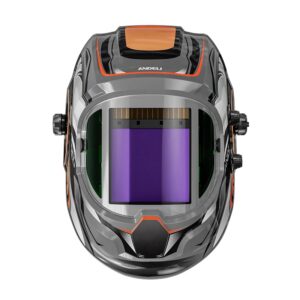 ANDELI-casco de soldadura con oscurecimiento automático, Máscara de Soldadura alimentada por energía Solar, vista panorámica lateral de 180 °, gran visión, Color verdadero