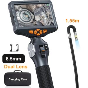 TESLONG-boroscopio articulado TD500, lente Dual de 6,5 MM, 1080P, 5 pulgadas, IPS, bidireccional, 360 °, cámara endoscópica de dirección con WIFI