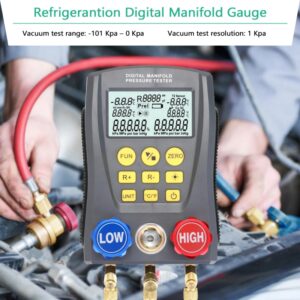 Medidor de presión de vacío Digital, probador de temperatura de refrigeración HVAC, medidor de colector Digital
