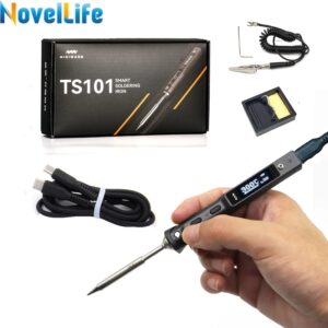 Soldador eléctrico Original TS101, estación de soldadura Digital portátil, USB, temperatura ajustable, 65W, Mini TS100 actualizado