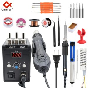 JCD-Estación de soldadura 858D, Kit de pistola de aire caliente, LED de temperatura ajustable de 700W, adecuado para herramientas de soldadura SMD SMT móviles, 220V/110V