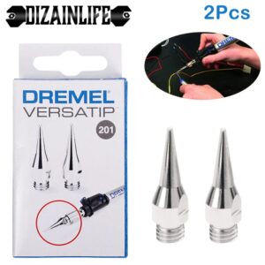 Puntas de soldadura Dremel 201, herramienta de soldadura de Gas, cabezal de estampado, soplete para pirograbado, soldadura de fusión de corte en caliente, 2 piezas