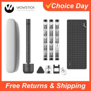 Wowstick-destornillador eléctrico inalámbrico 1F + Pro 64 en 1, herramientas eléctricas de luz LED de carga de iones de litio, Kit de destornillador de precisión