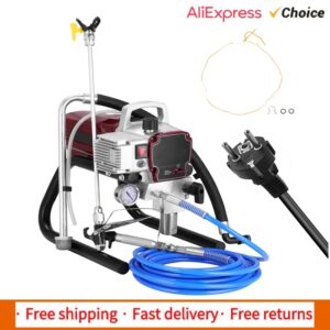 Máquina de pulverización profesional sin aire de alta presión, pulverizador de pintura eléctrico, herramienta de pintura de alimentación interna, PISTOLA DE PULVERIZACIÓN sin aire, 1800W