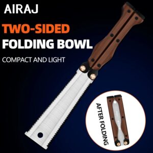 AIRAJ-Sierra plegable de doble cara para podar, herramienta Manual antideslizante y duradera para jardinería, acampada al aire libre, grado Industrial