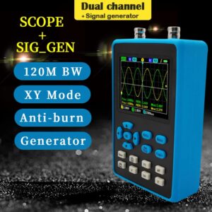 Osciloscopio de doble canal 2 en 1, DSO2512G, 120M de ancho de banda, 500MSA/s, 10mV, sensibilidad Vertical mínima, análisis de espectro FFT