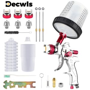 Pistola pulverizadora HVLP de alta calidad de 1,4-1,7-2,0 mm, pistola pulverizadora de pintura para el hogar, herramienta de pulverización neumática inalámbrica de alta atomización con 10 vasos de pintura desechables