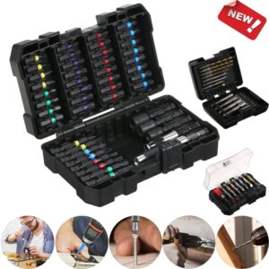Juego de brocas de destornillador, kit de brocas de impacto para madera, Metal, acero y seguridad, con funda, 15/20/45 piezas
